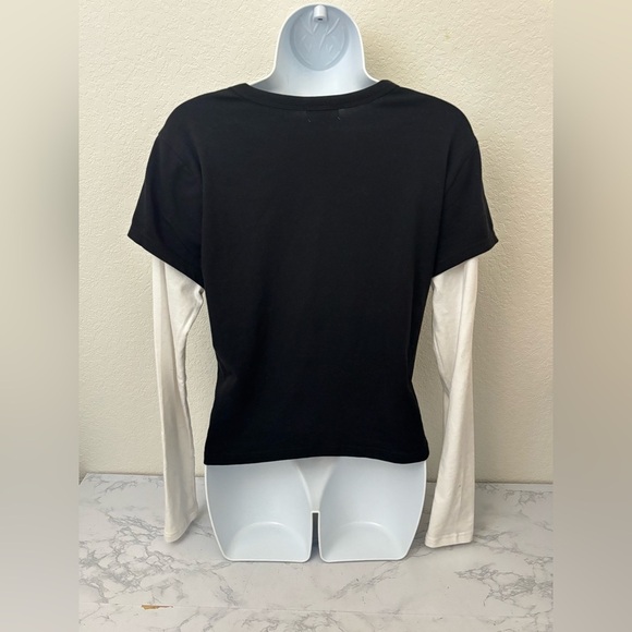 Cult Favorite Long Sleeve Top Twofer Womens XL Eternal Balance Bead Jewel Emo​ - Picture 4 of 6